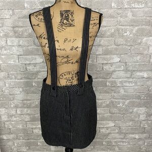 Sweet Pot Striped Overall Skirt Jumper